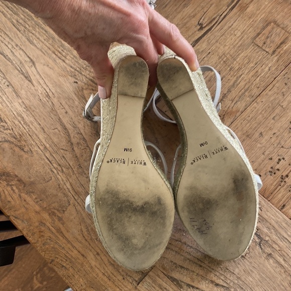 White House Black Market Rhinestone Wedge Heels – White – Size 9.5 - Picture 5 of 7